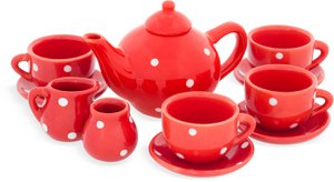 PORCELAIN DINETTE: RED WITH DOT