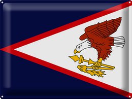 Blechschild Flagge 40x30cm Flag of American Samoa