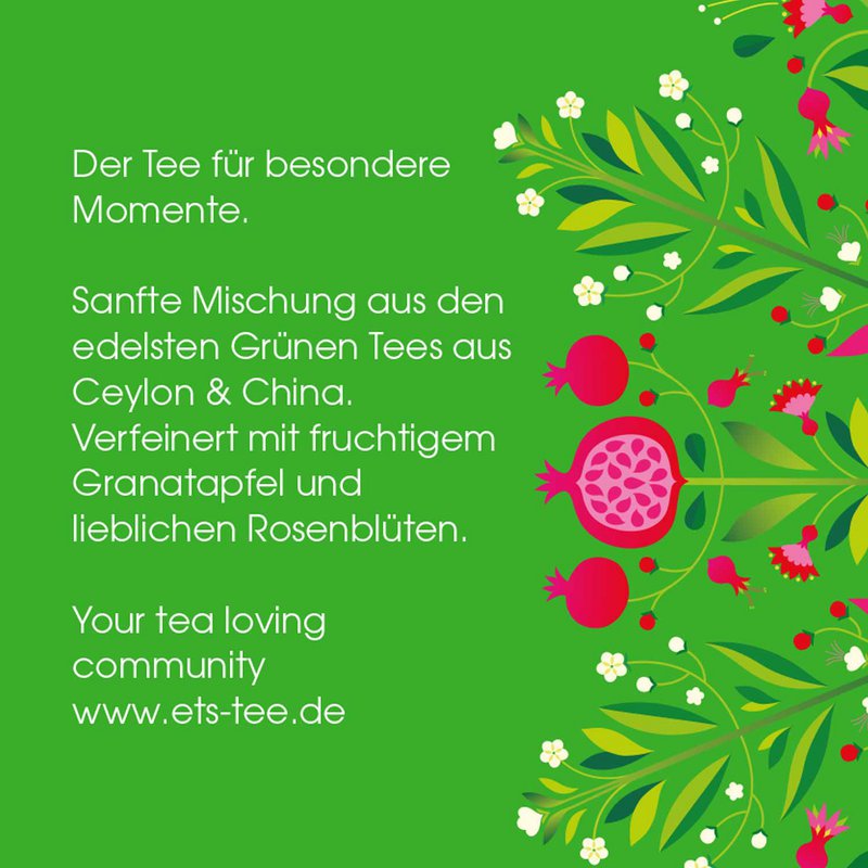 ETS - Grüner Tee Granatapfel, BIO Fairtrade, Loser Tee, 100g Dose