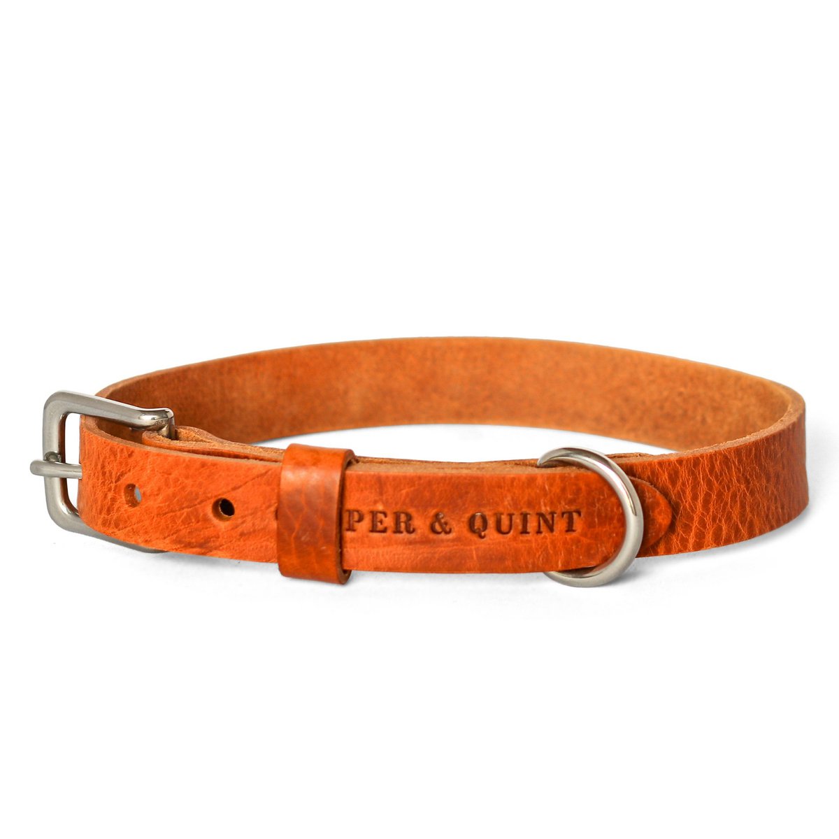 No Fuss Collar Dog Leather Camel