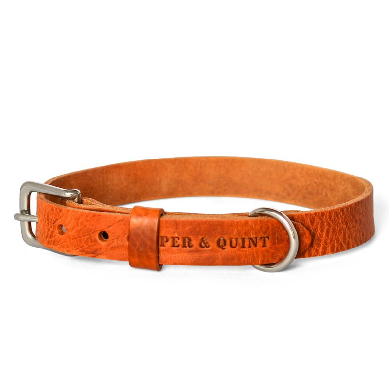 No Fuss Collar Dog Leather Camel