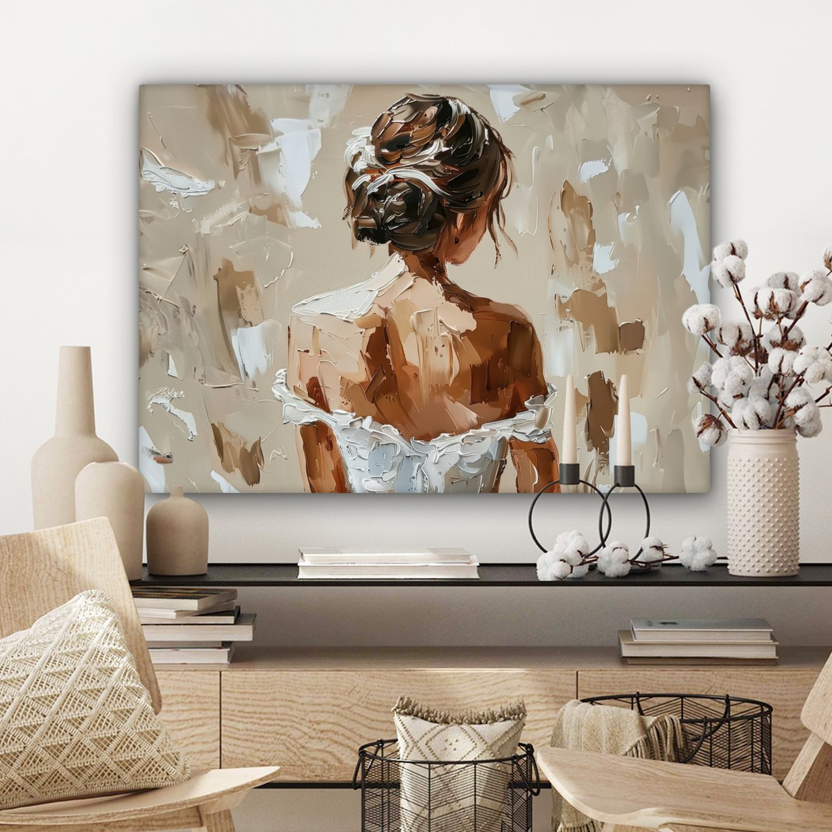 Leinwand Malerei - Wanddekoration - Grün - modern - Zusammenfassung - Gold