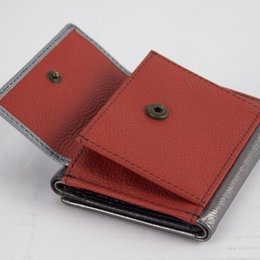 Sunsa Creations leren portemonnee. Mini kleine leren portemonnee met RFID-bescherming. Dames/meisjes portemonnee model "Miki"