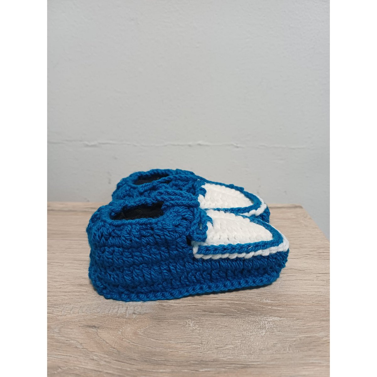 Handgehaakte Babyslofjes Classic –Blauw- Uniek, Zacht & Hoge Kwaliteit