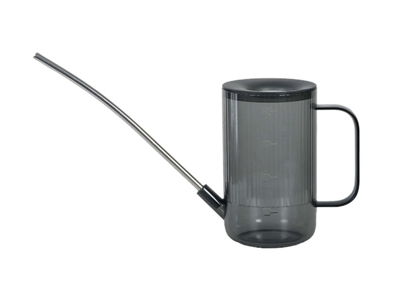 Rippenwässerung kann - 22 cm - Kunststoff mit Edelstahlauslauf - grau