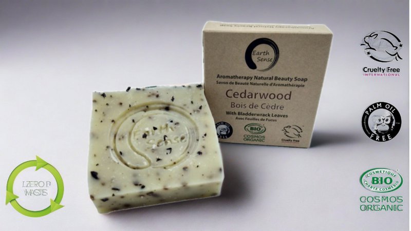 Organisk certificeret solid sæbe - Cedarwood med blærewrack 90g