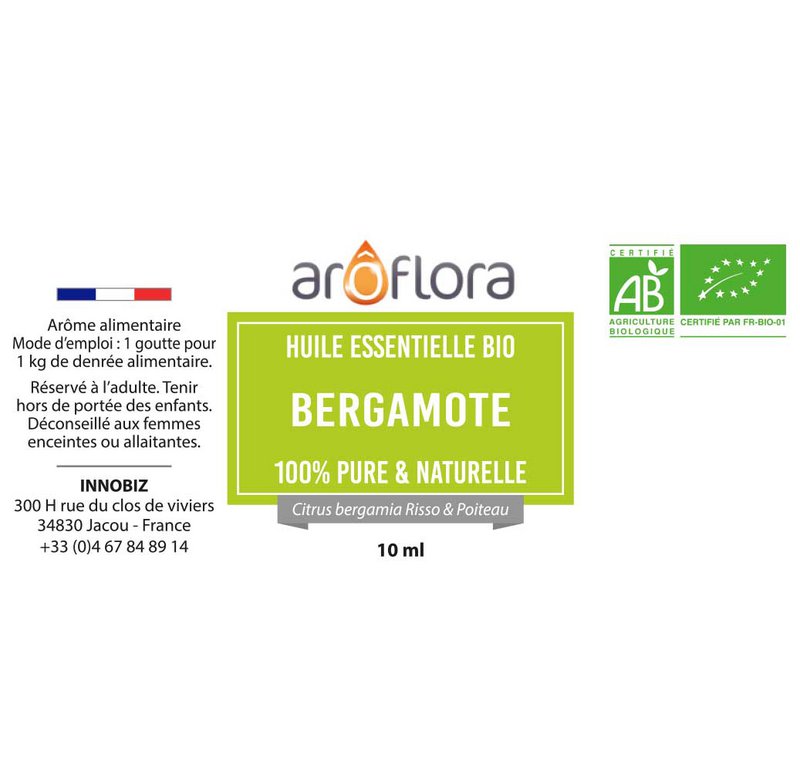 Sæt med 6 ØKOLOGISKE æteriske olier 6x10 ml Bergamot-skal