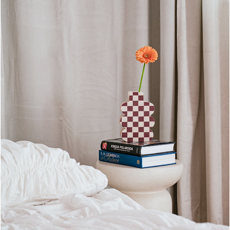 Trævase, eklektisk indretning, sjov vase til blomster CHECK MATE