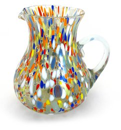 1 Klassiker Caraffa in handgemachtem und handgefertigtem Glas mit Murrine di Murano, "I Colori di Murano" Linie 1000 ml. In Italien gemacht