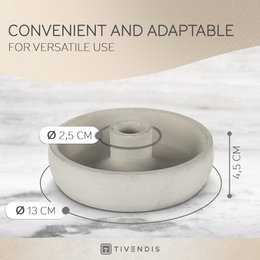 Portacandele Ronda in cemento: elegante e resistente Design moderno | Perfetto per qualsiasi ambiente