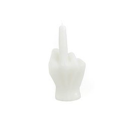 Candle -Middle Finger - Wax -White - 310 gram - 10x9x17cm