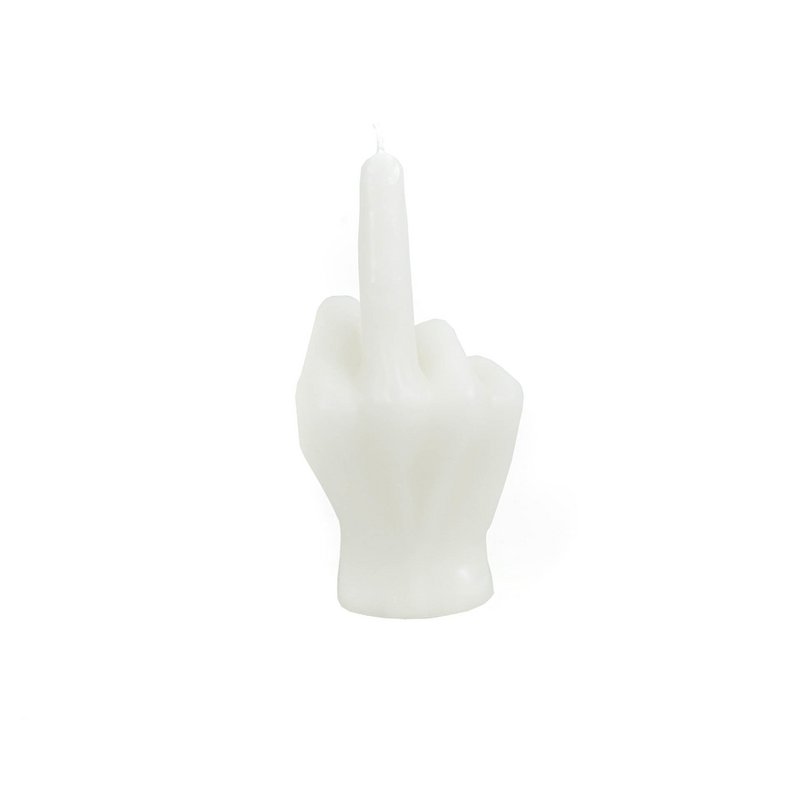 Candle -Middle Finger - Wax -White - 310 gram - 10x9x17cm