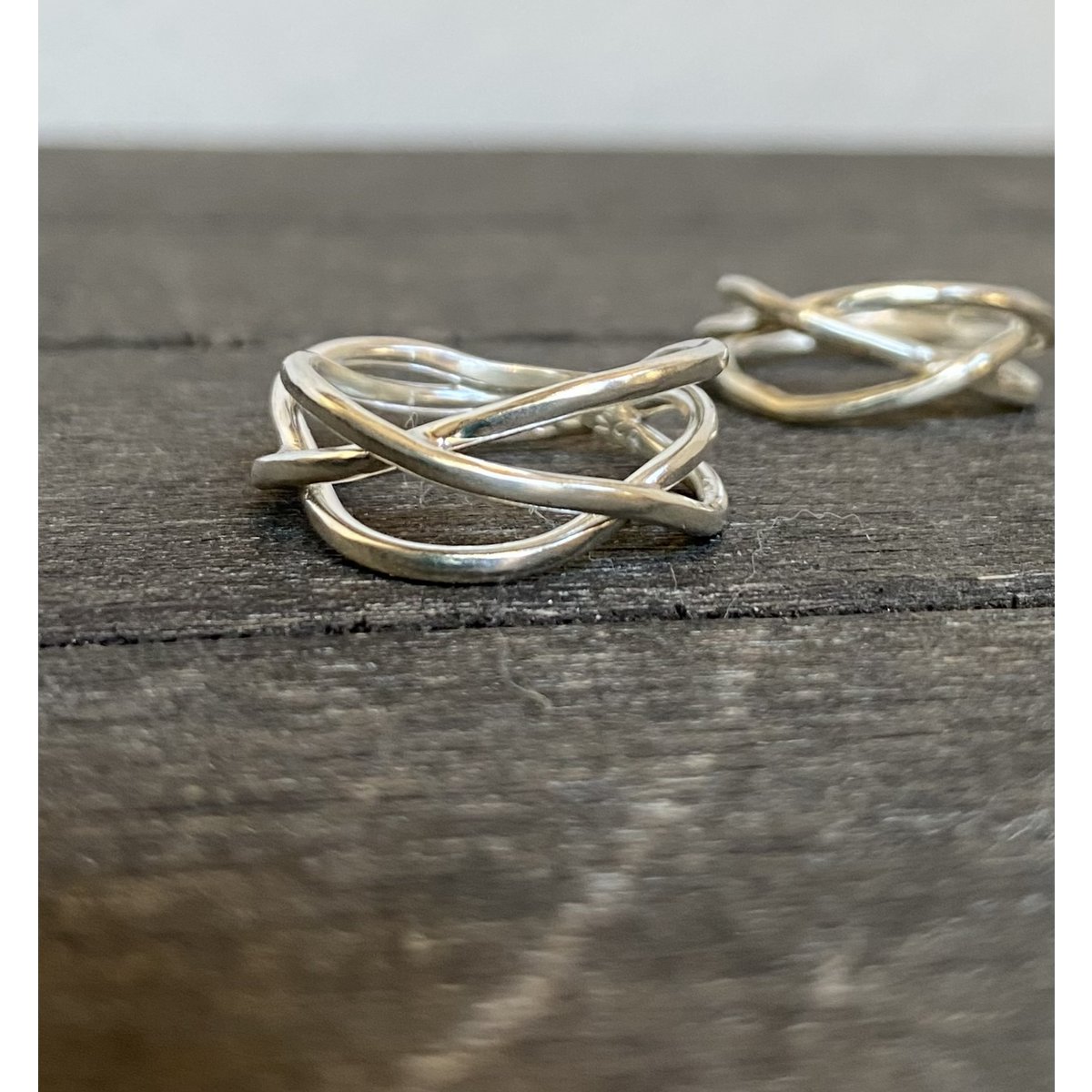 Silver tangle small ring