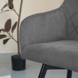 Frazer Diamond Armchair [Set of 2] [Velvet] [360-degree Swivel Base]