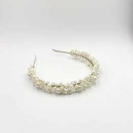 Pearl crystal tiara for elegant bridal hairstyles