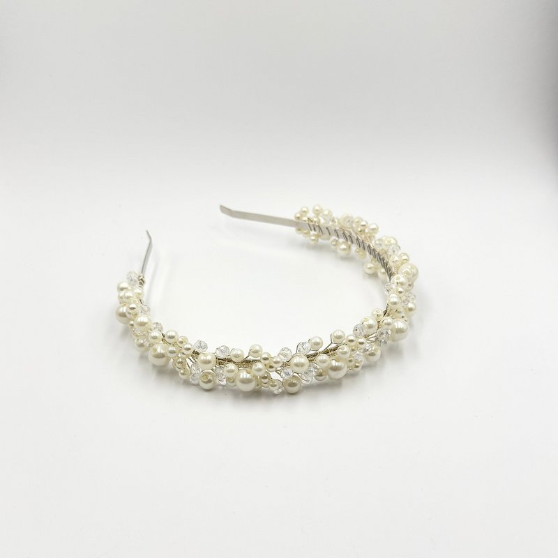 Pearl crystal tiara for elegant bridal hairstyles