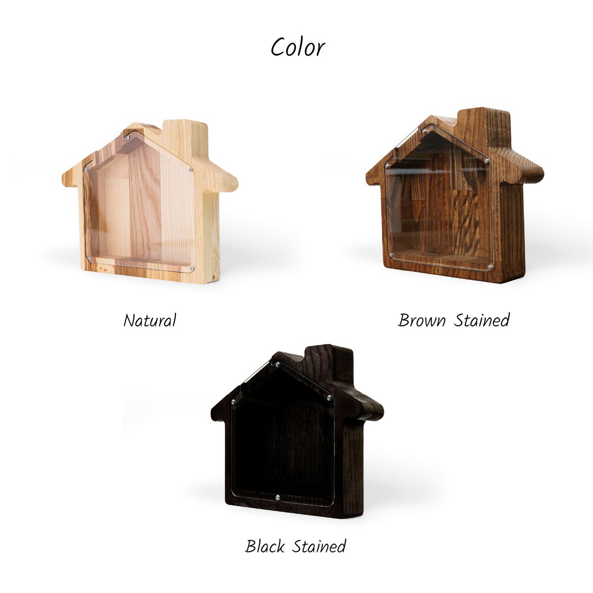 Sparschwein aus Holz, Spardose in Hausform