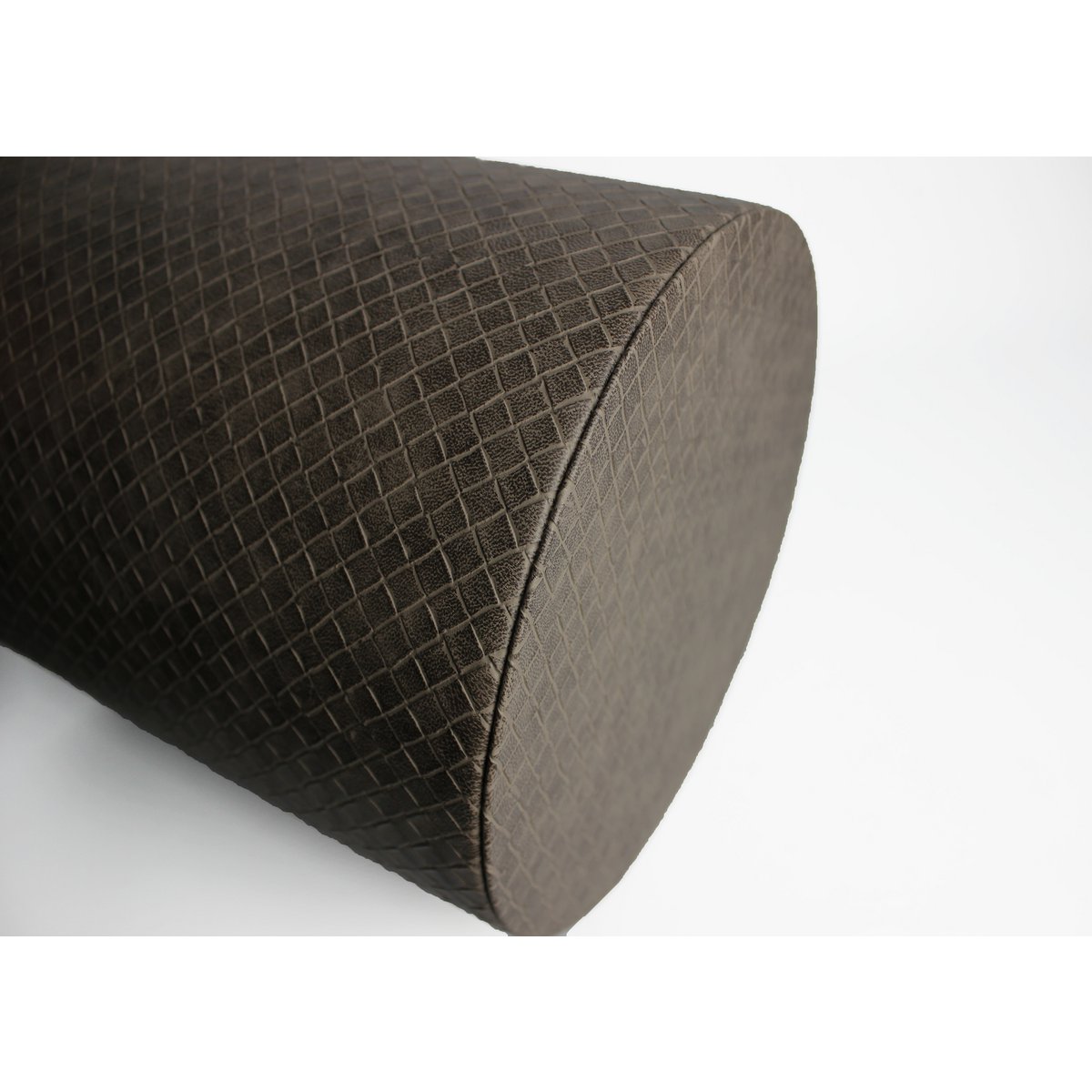 Poubelle ronde de cuir synthétique en cuir marron enduit de 22xh28 cm