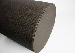 Poubelle ronde de cuir synthétique en cuir marron enduit de 22xh28 cm