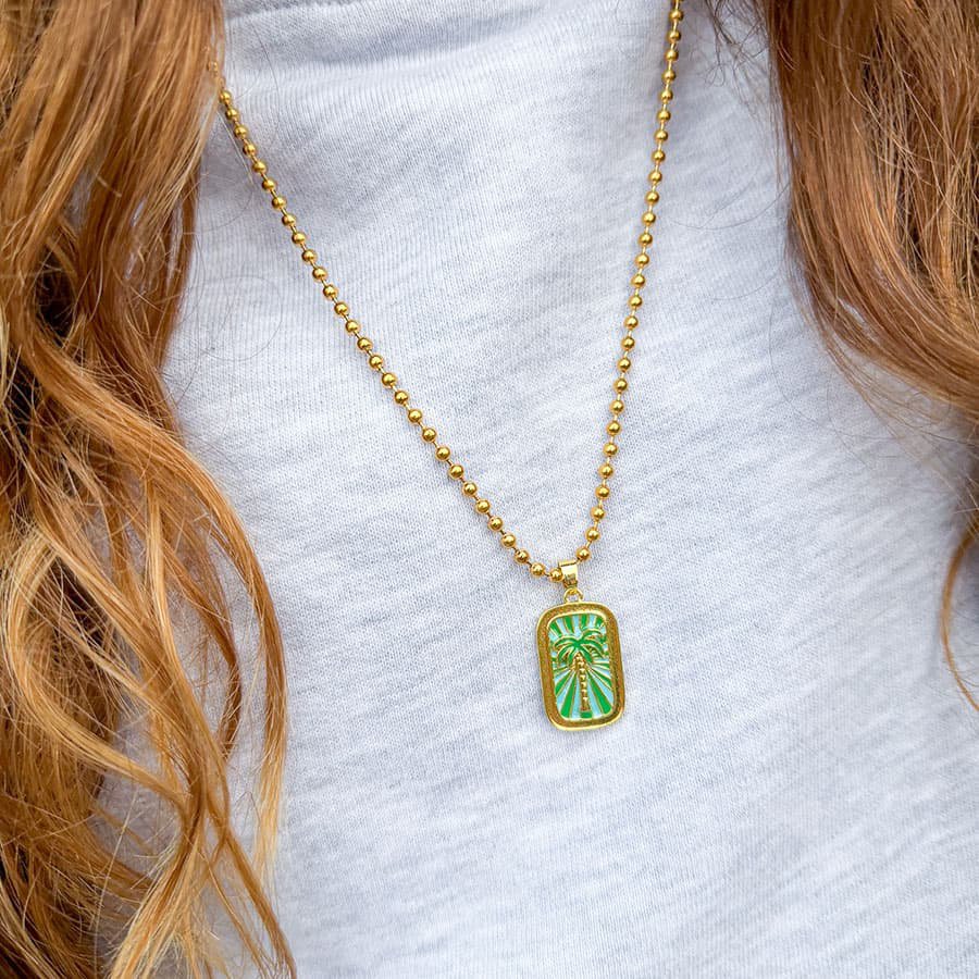 LOUIZ Necklace with Palm Tree