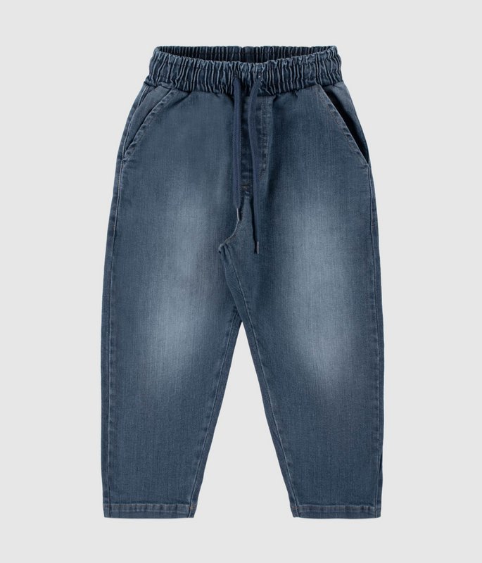Baggy denim jeans til drenge – Mid Wash