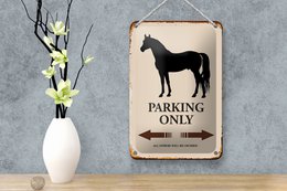Targa in metallo con scritta "Parcheggio cavalli" 12x18 cm, solo tutte le altre decorazioni