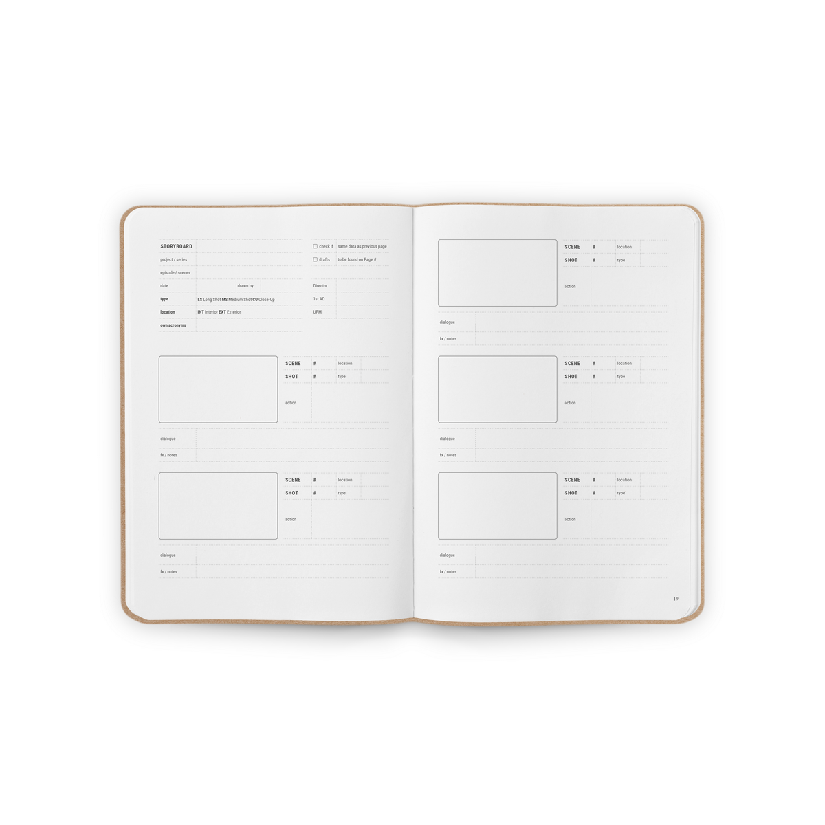 Guión gráfico Papelería Cuaderno
