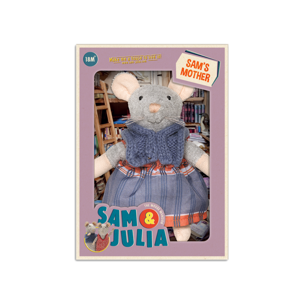 Cuddly toy Mouse Sam's Mother (12 cm) - The Mouse House