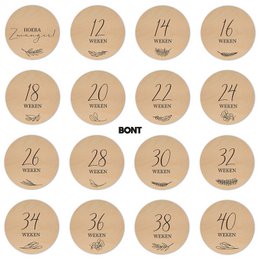 Mijlpaalcirkels | Hout - Lasergravure | Zwanger