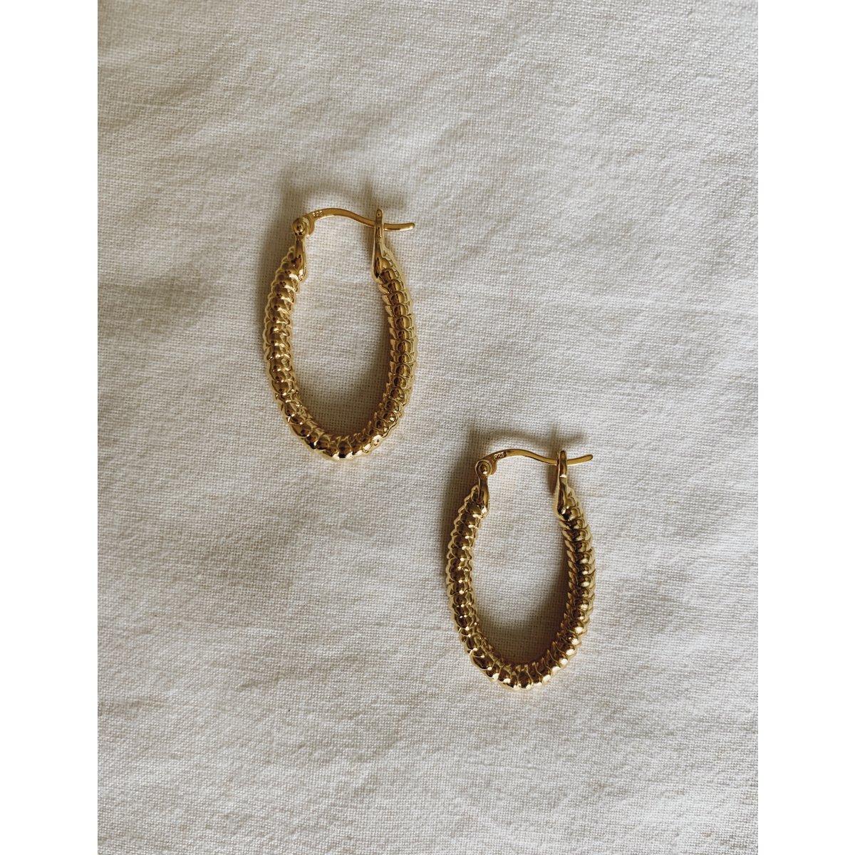 Pendientes de aro Amélie Snakeskin - Chapado en oro