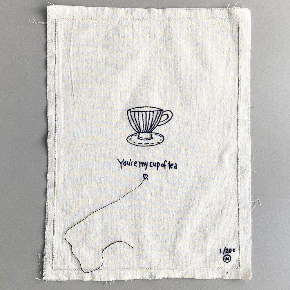 stitched art 'you are my cup of tea'