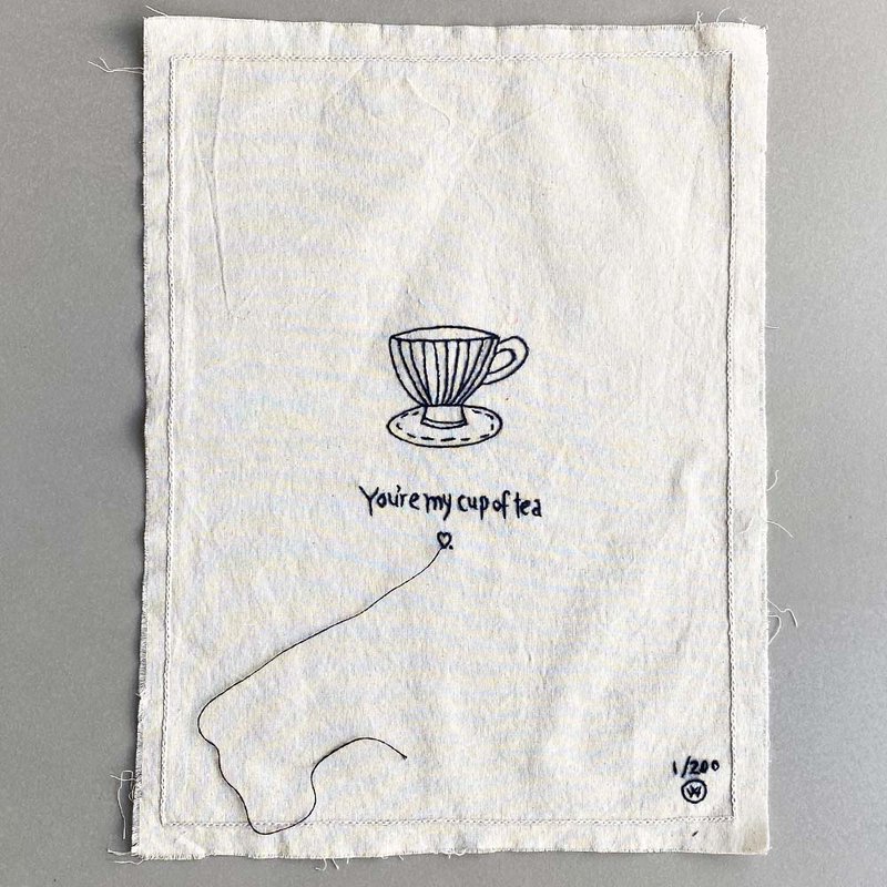 stitched art 'you are my cup of tea'