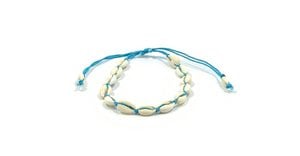 Cowry anklet blue