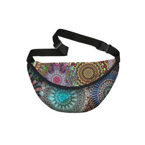 Carousel XXL Belt Bag In Canvas Nerki Line Bertoni