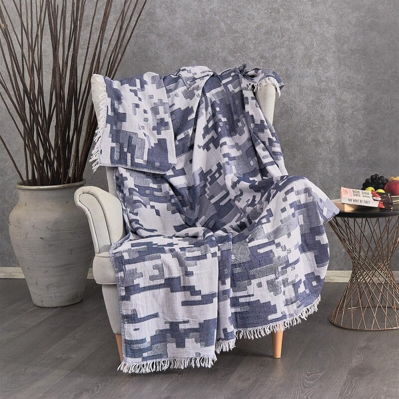 Terræn bomuld jacquard tæppe