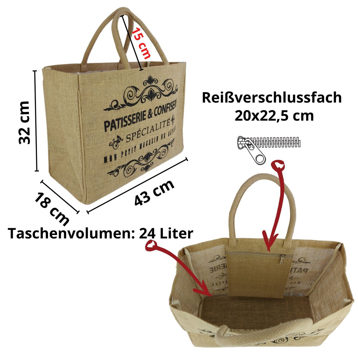 Domelo jute taske indkøbspose. Jute shopper taske. Stor vandafvisende indkøbskurv/strandtaske. Badetaske XXL/indkøbsposegaver til kvinder.