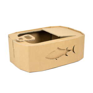 Cardboard Cat Basket as Tuna Can