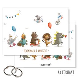 XXL Almacenamiento Dibujos y manualidades Desfile de animales | Formato A3