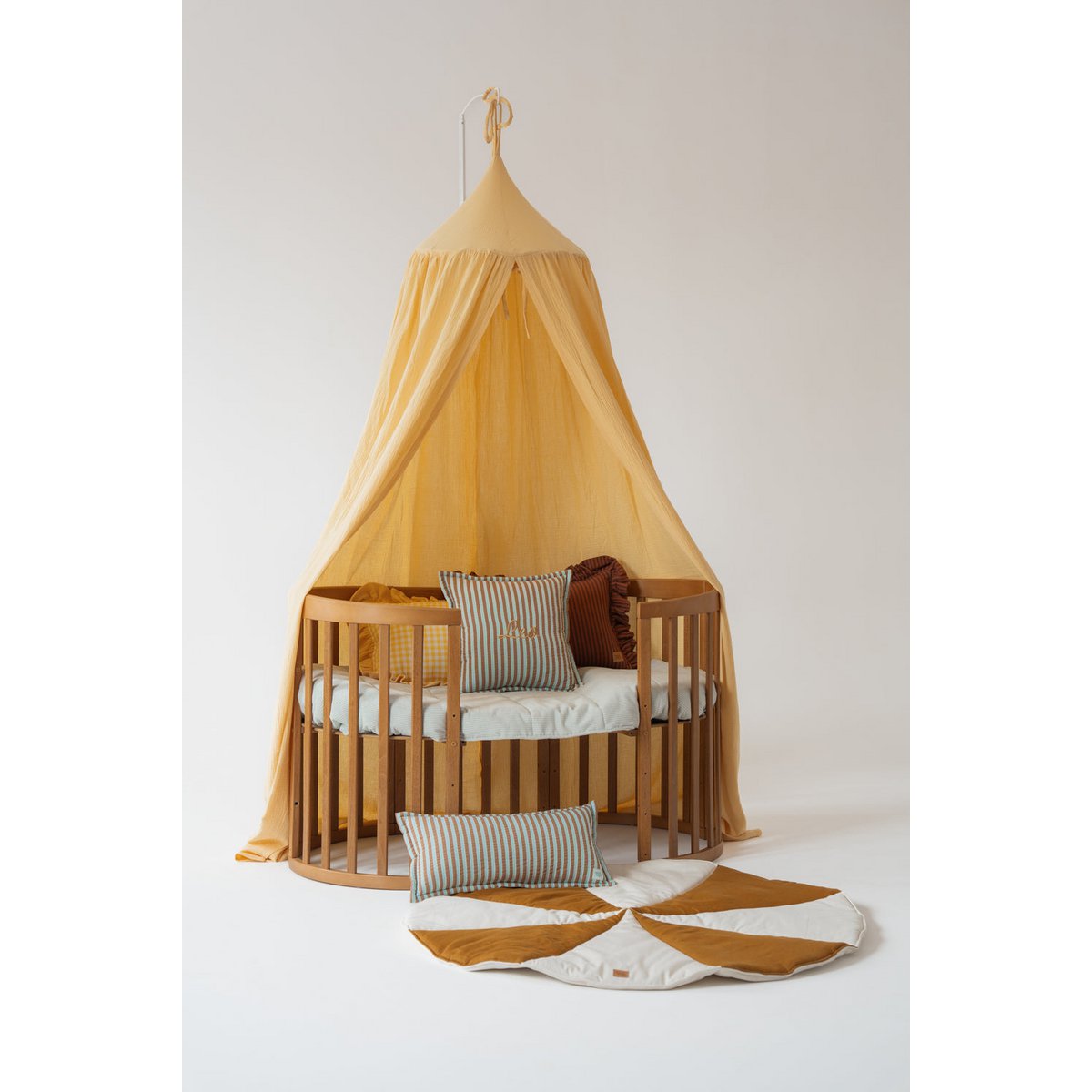 Dosel infantil con volante "amarillo mantequilla"