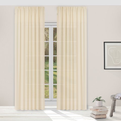 Light Guard Kant-en-Klaar Gordijn - Lichtdoorlatend - Lengte aanpasbaar - met ringen - 140x280cm 