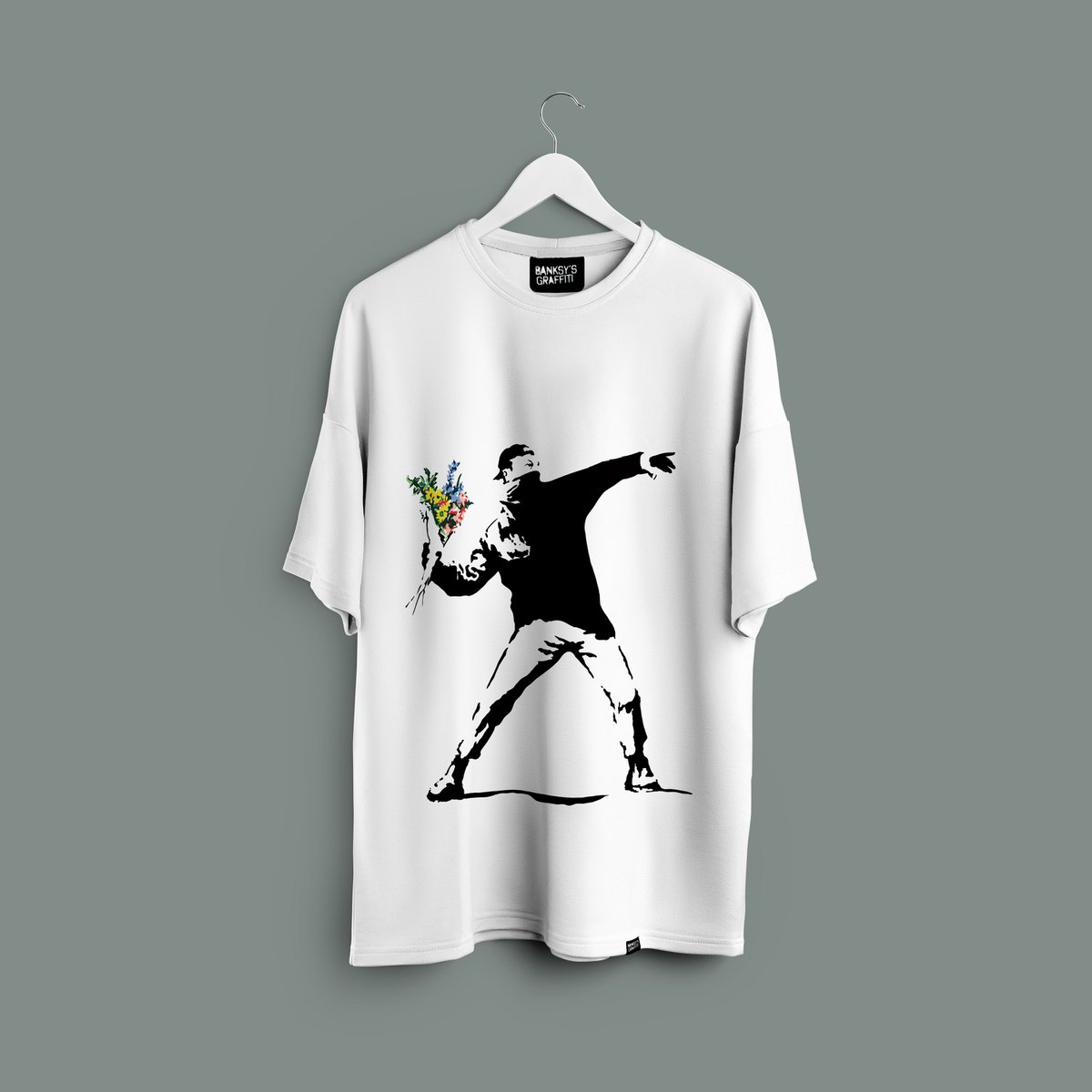 Banksy's Graffiti T-shirt Unisex - The Flower Thrower