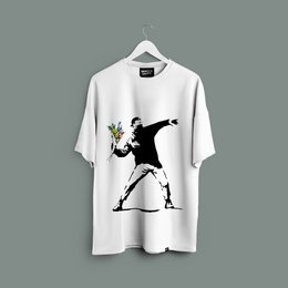 Banksy's Graffiti T-shirt Unisex - The Flower Thrower