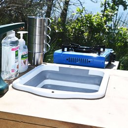 Évier pliable en silicone pour camping - Planche à découper portable