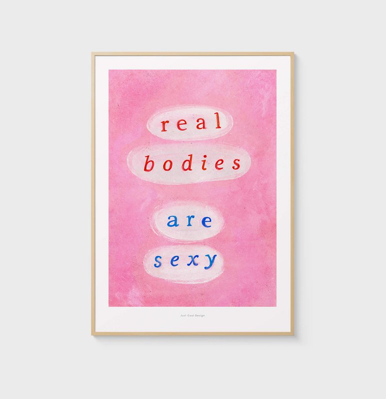 Les vrais corps sont sexy | Affiche de citation féministe Impression artistique