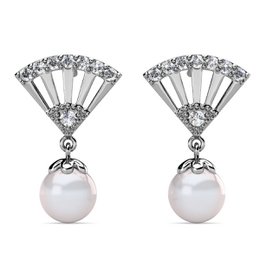 Boucles d'oreilles Ingride Pearl - ArgentÃ© et Cristal