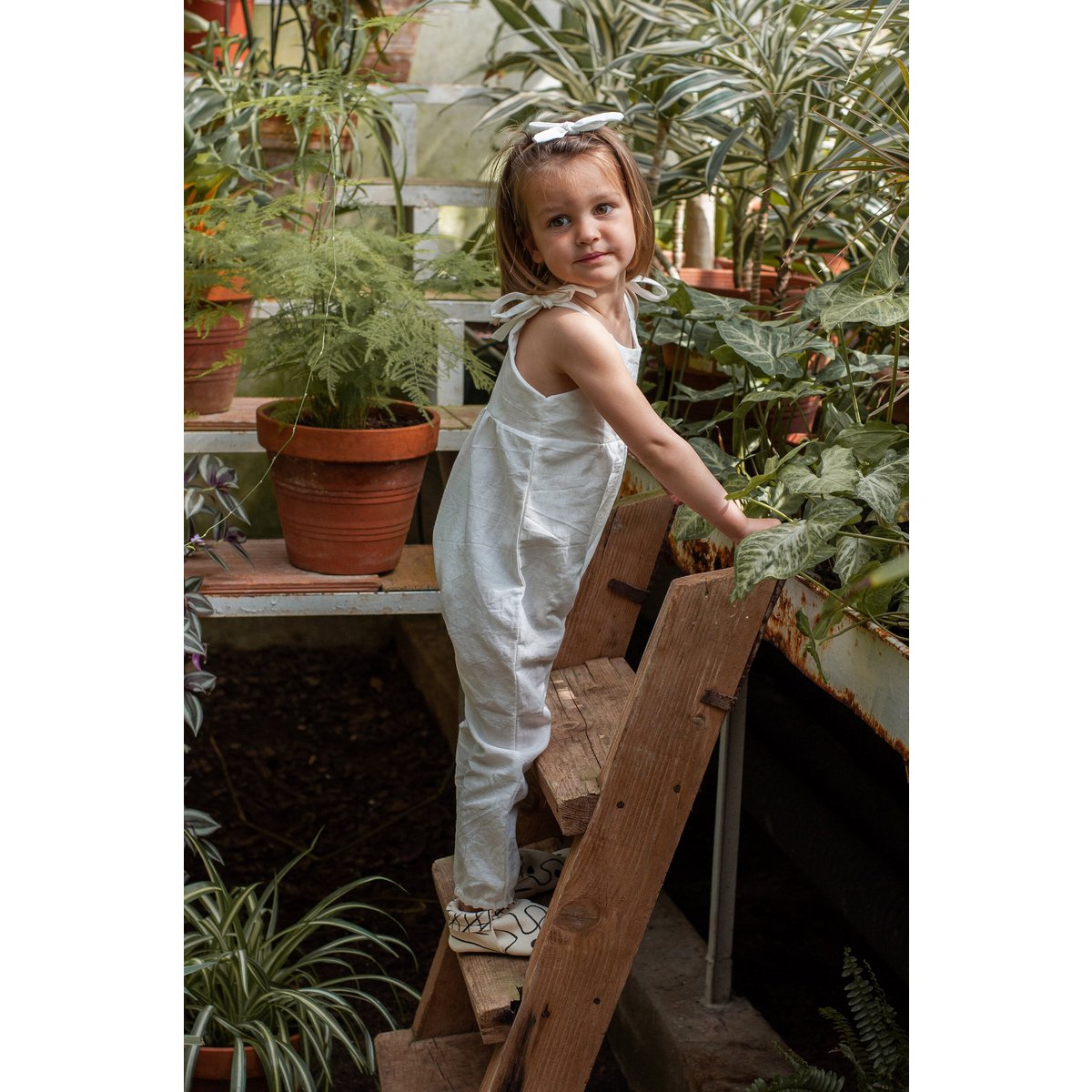 Unisex linen/cotton romper