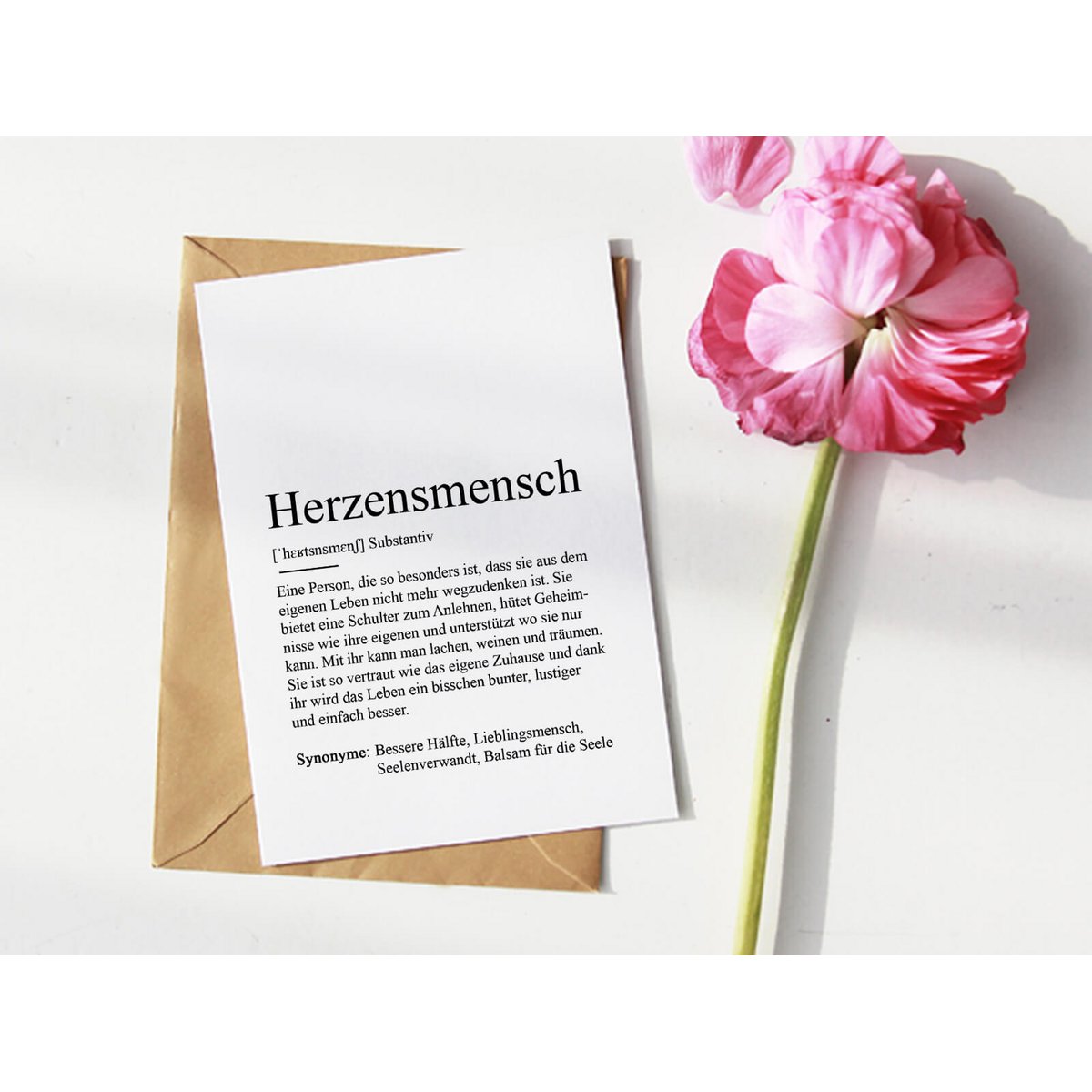 Definition "heart person" greeting card