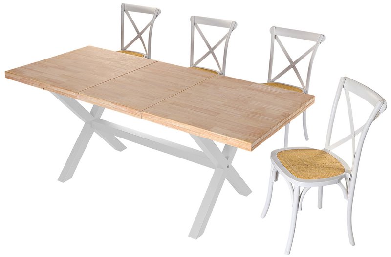 TAVOLO DA PRANZO ALLUNGABILE X-LOFT 140 - 180 - 220 x 90 CM ROVERE NORDISH / BIANCO. OK1374 (8472)