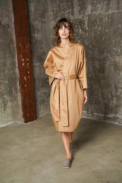 Bademantel Kimono Chess IQ Zimt