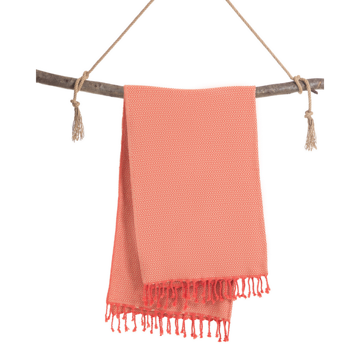 Asciugamano Spa Hammam in cotone SAMOS – Senza sabbia e compatto – Fucsia / Beige - 180x100 cm
